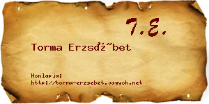 Torma Erzsébet névjegykártya